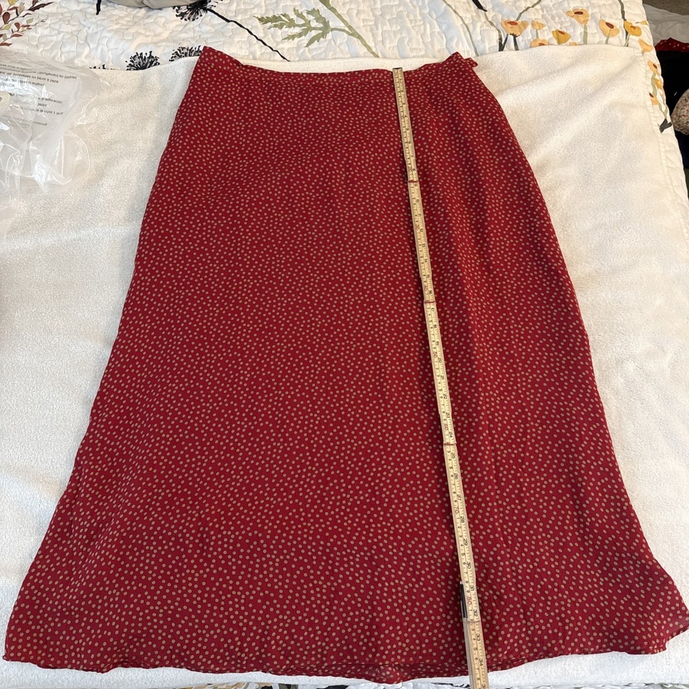 Kasper Red Polka Dot Midi Skirt Size 16 Plus A-Line Career Office Wear - Picture 6 of 6